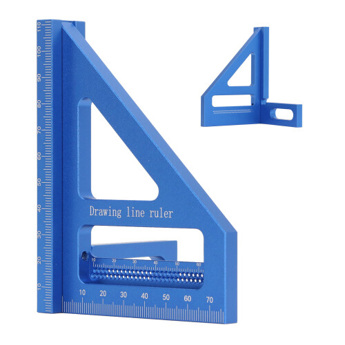 Règle 3D à angles multiples 112 x 85 x 79 mm aluminium bleu 1