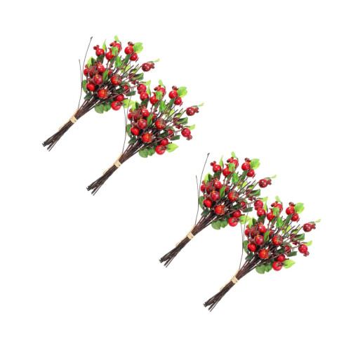 4Pcs Realistic Pomegranate Branches Faux Fruit Stems for Home Decor 2