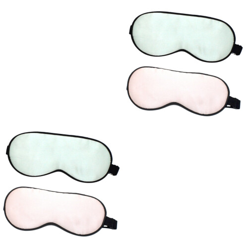 4Pcs Soft Silk Eyeshade Eye Mask Sleep Blackout Solid Color for Travel 2