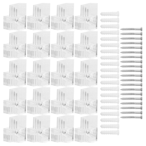 100Sets Plastic Glass Retainer Clips Kit for Cabinet Mirror Fixings 1