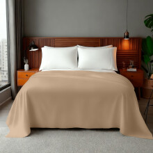 (Pack of 2-Super King, Beige) 100% Egyptian Cotton Flat Sheet - Soft Hotel Quality Cotton Sheet UK