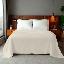 (Pack of 2-Super King, Cream) 100% Egyptian Cotton Flat Sheet - Soft Hotel Quality Cotton Sheet UK