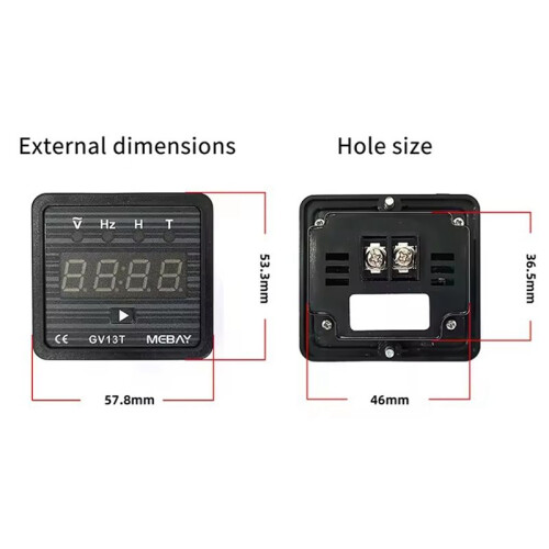 MEBAY 1PCS GV13T  Generator Digital Display Instrument Voltmeter Frequency Hour Test Panel Meter 220V 2