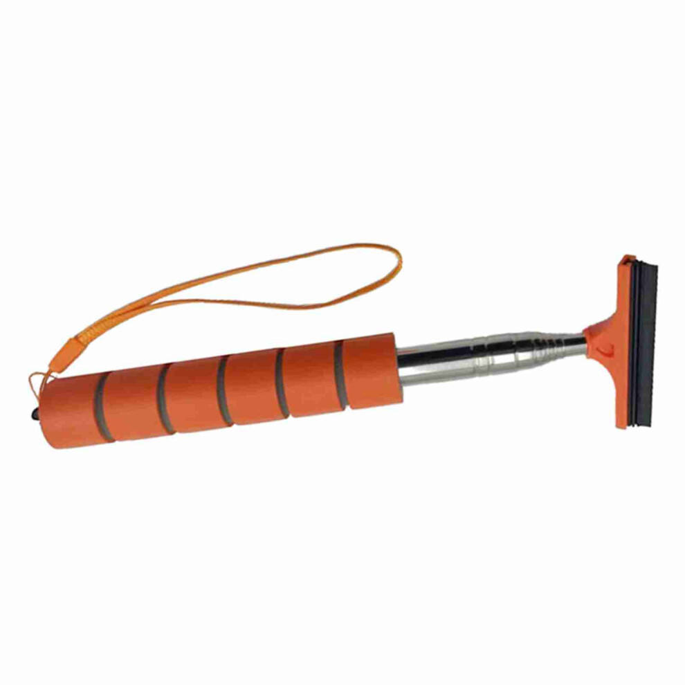 Telescopic Car Rearview Mirror Wiper, 96Cm Extendable Cleaning Brush Orange 8761387504667