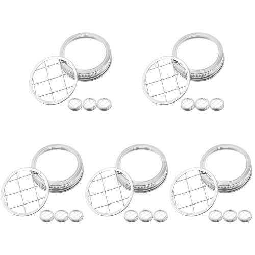 5Ensembles Réseau Vase Métal Argent Réutilisable
