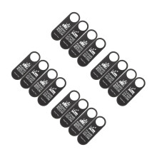 16Pcs Elegant Black PU Door Signs Double-Sided for Office and Bathroom