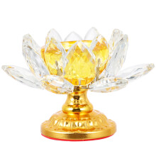 2Pcs Lotus Tea Light Holder Crystal Candlestick for Buddha