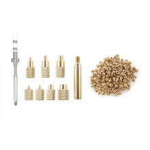 Heat Insert Moer Ijzeren Tip TS100 Soldeerbout Tip Insert M2-M8 Messing Hotmelt Insert Moer Inbrengset met 100-Delige M3 Moer