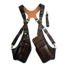 Retro Schoudertas Portemonnee Okseltas Steampunk Fiets Motor Draagbare Mobiele Telefoon Gereedschapstas Bruin