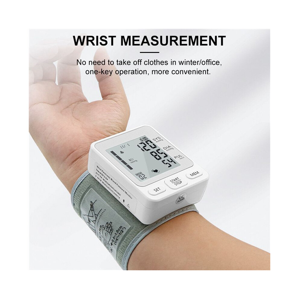 Wrist Blood Pressure Monitors Large LCD Display, Automatic Upper Arm Blood Pressure Cuff BP Machine for Home Use