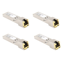 SFP Module RJ45 Gbic 10/100/1000 Connector SFP Copper RJ45 SFP Module Gigabit Ethernet Port 4Pcs