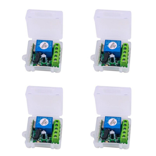 4X  12V 1CH RF Relay Receiver 433MHz Universal Wireless Remote Control  433 MHz Transmitter Button Module Kit 1