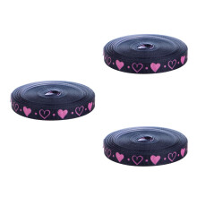 3Rolls Black Polyester Ribbon for Gift Wraps Valentine Party DIY Decor