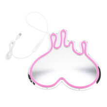 Pink Neon Heart Light - Dimmable USB Lamp, 30.5cm for Bedroom Decor