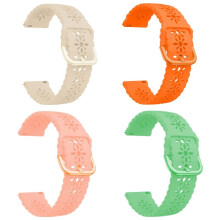 Hollow-Out Bands Compatible for Bands for Women, Breathable Replacement Bands Compatible, Floral Wristband Sport Strap C