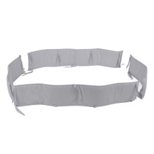 Barriera di sicurezza per lettino bambino, sbarra di protezione alta grigia, in metallo, 132x24,5 cm