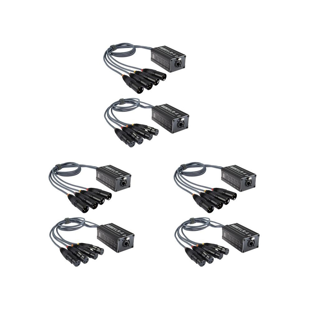 3Pair Xlr Male/Female 4 Channel Snake 3Pin Xlr/Dmx To Ethercon Rj45 Cat5/Cat6 Ethernet Extender For Live Stage, Black 4711947133176
