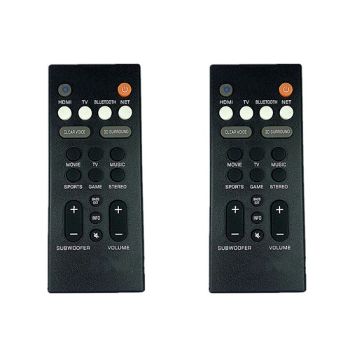 2X Remote Control ABS Speaker Replacement Remote Controller for  YAS-209 YAS-109 Speaker