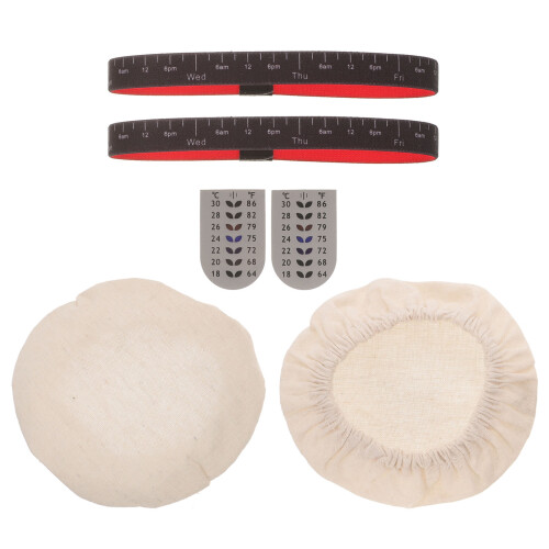 4Sets Sourdough Starter Jar Kit Mit Stoffdeckeln Thermometer Datum 1
