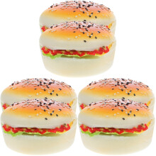 6Pcs Premium PU Fake Burgers Assorted Color Decorative Food Models