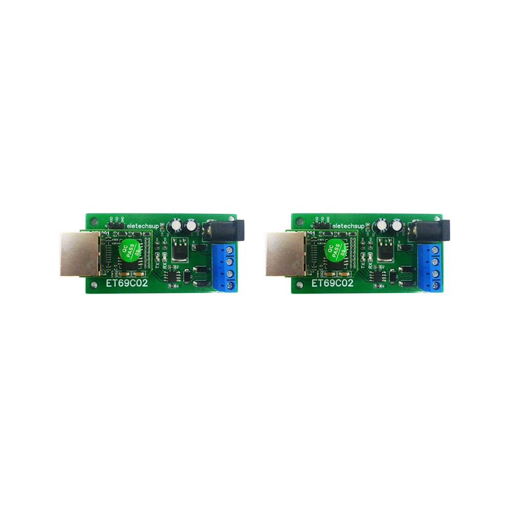 2X Et69c02 Ethernet Network Ip Rj45 To Rs485 Bus Converter For Modbus Rtu Master Slave Client Server Mqtt Plc 6133606772362