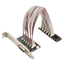 M.2 auf 4 RS232 DB9 Serielle Anschlüsse und 1 DB25 Paralleler Druckeranschluss LPT1 Multi-Erweiterungskarte B Key M Key NGFF 2280Mm WCH384