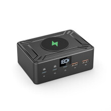 Carregador GaN de 190 W com Display Digital USB Tipo C para Desktop PD 100 W QC3.0, Carregamento Rápido para Laptop, Tablet, Telefone, Plugue UE