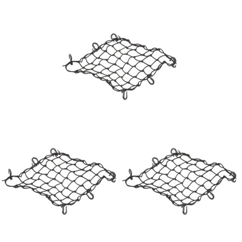 3Pièces Filet De Rangement Ajustable Noir Avec 6 Crochets 1