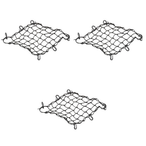 3Pièces Filet De Rangement Ajustable Noir Avec 6 Crochets 2