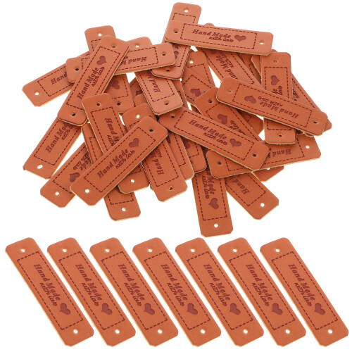 90Pièces Labels Cuir Faits Main Pour Tricot Crochet Articles DIY 1