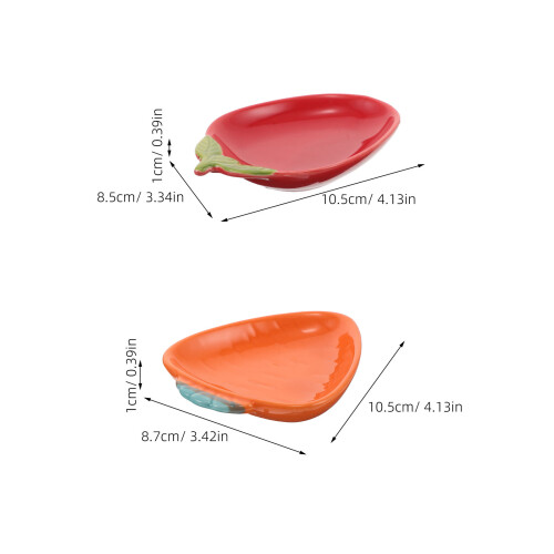 2Pcs Pratos Cerâmicos Decorativos Para Condimentos Com Design De 1