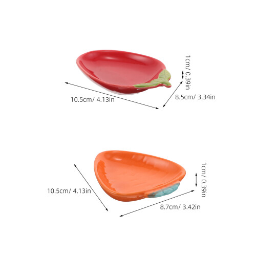 2Pcs Pratos Cerâmicos Decorativos Para Condimentos Com Design De 2