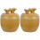 2Pcs Ceramic Kitchen Stew Pot Vintage Style Light Yellow Soup Bowl 3