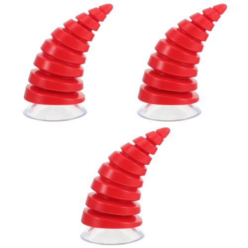 3Pièces Cornes Décoratives Rouge Pour Casque En Plastique 2