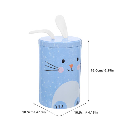 Blue Bunny Tinplate Candy Tin Box Decorative Sealed Storage Jar 1