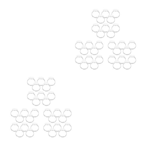 60Pcs Round Stainless Steel Ring Blanks Adjustable Silver for Crafts 2