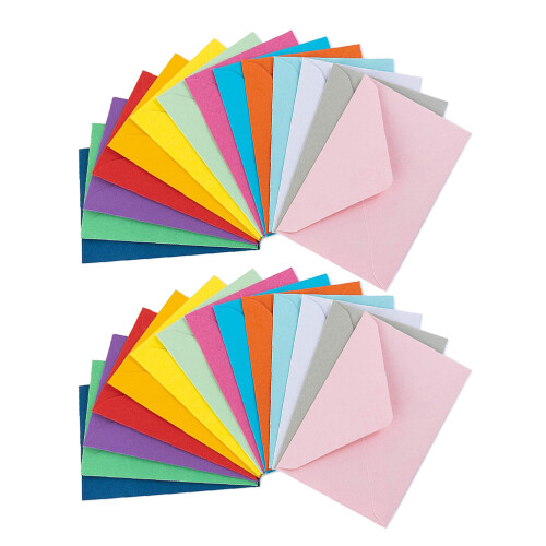 400Pcs Assorted Colors Paper Envelopes Card Holders for Storage Use 2
