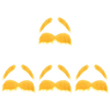 4Ensembles Barbes En Jaunes Cosplay Faux Moustaches Et Sourcils