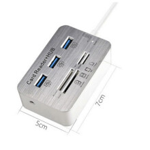 2X USB HUB 3.0 USB-Splitter 3 Poorten Extensor Multi USB-Verlenging Meerdere 3 0-Hub -Kaartlezer USB3.0-Uitbreiding voor Pc