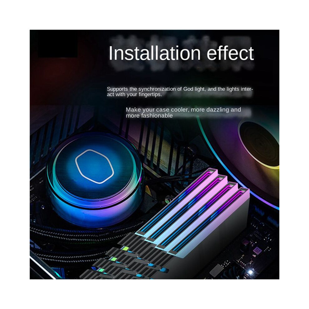 2X Computer Ddr4 Ddr5 5V Argb Sync Memory Radiator Pc Rgb Colorful Ram Heatsink Cooler Cooling Shim Armor Black 6032848773994