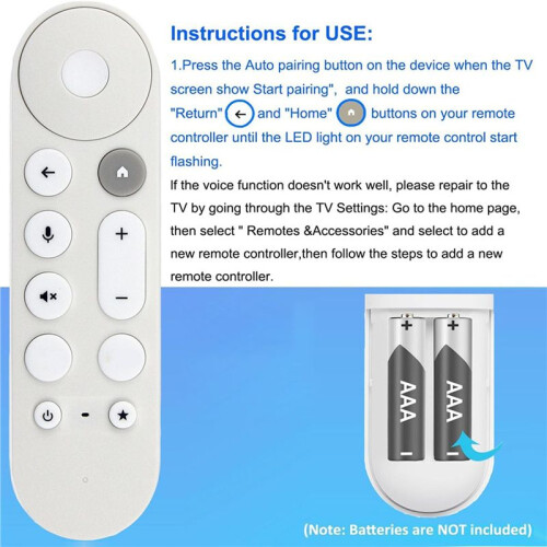2X GY3LE Replace Voice Remote Control for  Chromecast 4K Snow Streaming Media Player Remote Control 1