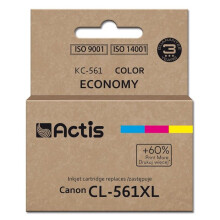 Inkt voor printer - ACTIS - Vervanging Canon CL-561XL - 18 ml - Blauw/Magenta/Geel - +60% rendement