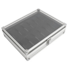 Aluminum Watch Display Case 26x21x6.5cm Velvet & Metal Lock