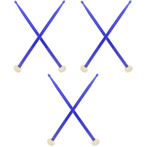 3Paires Baguettes Percussion Classic Nylon Bleu Confortables 1