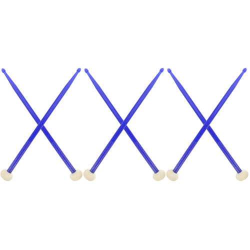 3Paires Baguettes Percussion Classic Nylon Bleu Confortables 2
