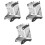 3Pcs Stainless Steel Holder Kitchen Rack Acrylic Desktop Storage 3