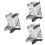 3Pcs Stainless Steel Holder Kitchen Rack Acrylic Desktop Storage 6