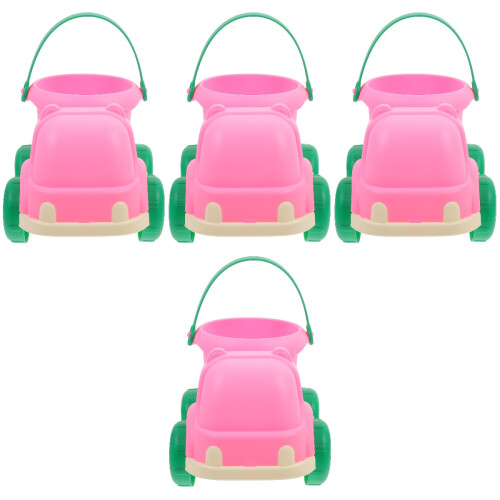 4Stk Tragbarer Strand-Eimer-Truck, , Robust Und Ergonomisch, Rosa 2
