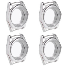 4pcs 39Mm Stainless Steel Polished Case Sapphire Glass Fit NH35/NH35A NH36/NH35A Movement,Transparent Back Cover