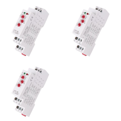 3X 12-240VAC/ Din Rail Type  Delay Relay 16A/250VAC Multifunction Timer Relay with 10 Function Choices, ATMT1-M2